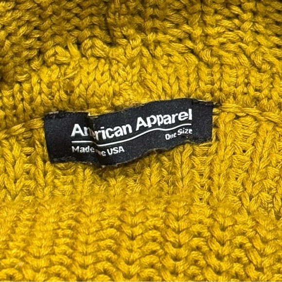 American Apparel Cableknit Cowlneck Sweater in Dirty Gold Comfy Holiday OS - Picture 7 of 10